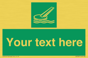 Custom sign safe condition Marine evacuation slide